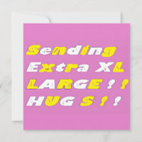 Extra Large Hugs design pink yellow white graphics