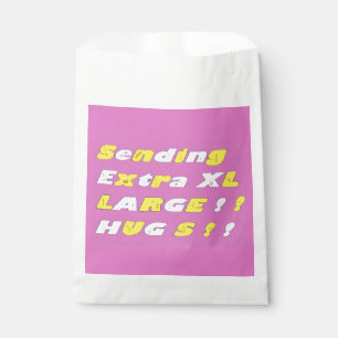 Extra Large Hugs design pink yellow white graphics Favour Bag