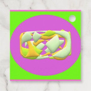 Extra Large Hugs design pink yellow white graphics Favour Tags