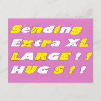 Extra Large Hugs design pink yellow white graphics