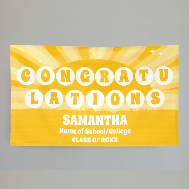 Extra Large Retro Sunshine 2025 Graduation Banner (Creator Uploaded)