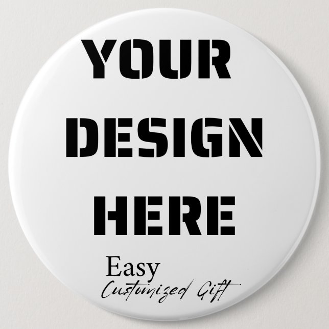 Extra Large Round Button Pin 6"  (Front)