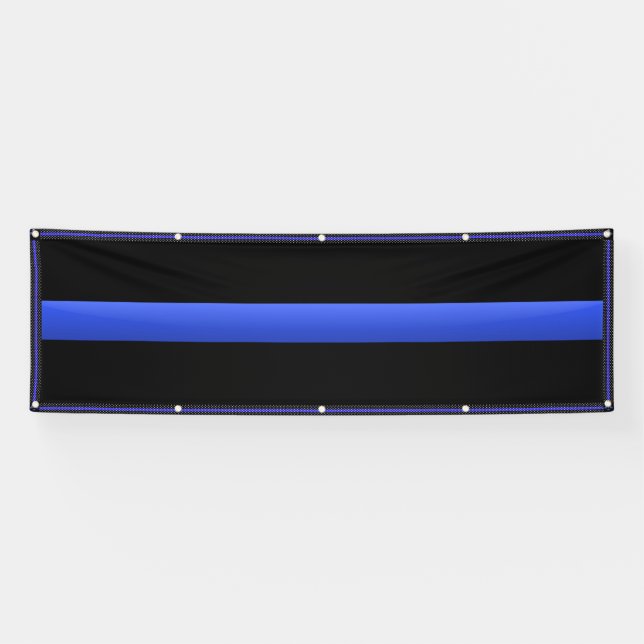 Extra Large Star Trimmed Thin Blue Line Banner (Horizontal)