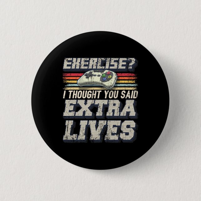 Extra Lives Funny Video Game Controller Retro Game 6 Cm Round Badge (Front)