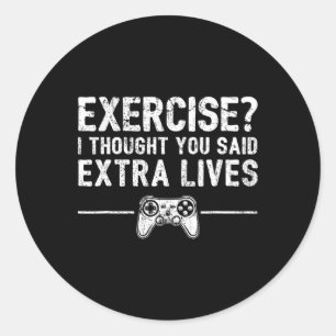 Extra Lives Funny Video Game Controller Retro Game Classic Round Sticker