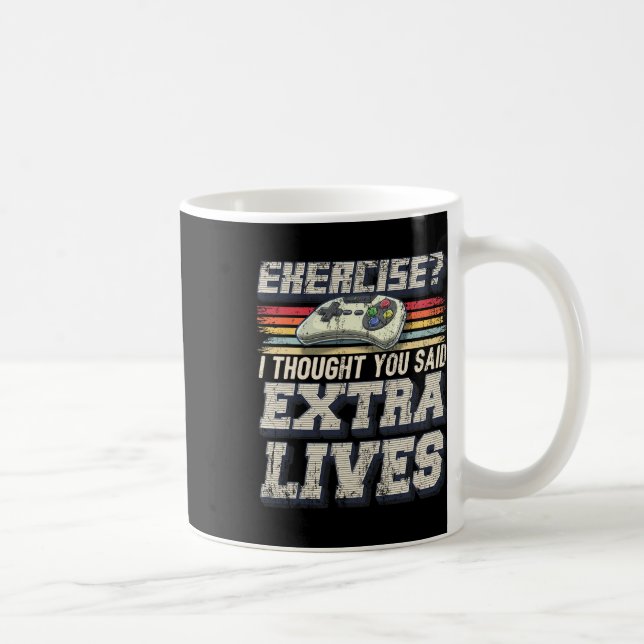 Extra Lives Funny Video Game Controller Retro Game Coffee Mug (Right)