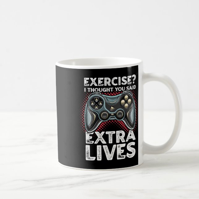 Extra Lives Funny Video Game Controller Retro Game Coffee Mug (Right)