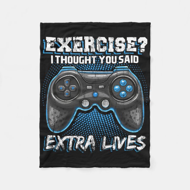Extra Lives Funny Video Game Controller Retro Game Fleece Blanket (Front)