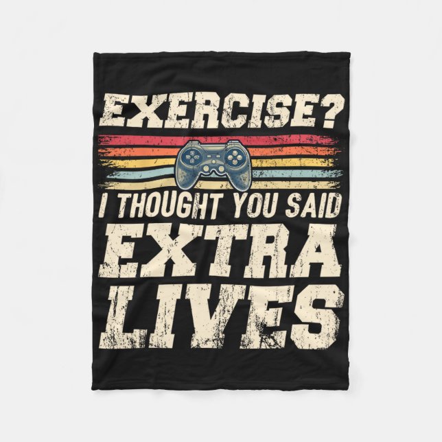 Extra Lives Funny Video Game Controller Retro Game Fleece Blanket (Front)