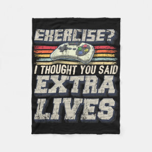 Extra Lives Funny Video Game Controller Retro Game Fleece Blanket