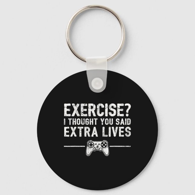 Extra Lives Funny Video Game Controller Retro Game Key Ring (Front)