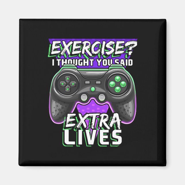 Extra Lives Funny Video Game Controller Retro Game Magnet (Front)