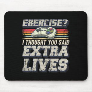 Extra Lives Funny Video Game Controller Retro Game Mouse Pad