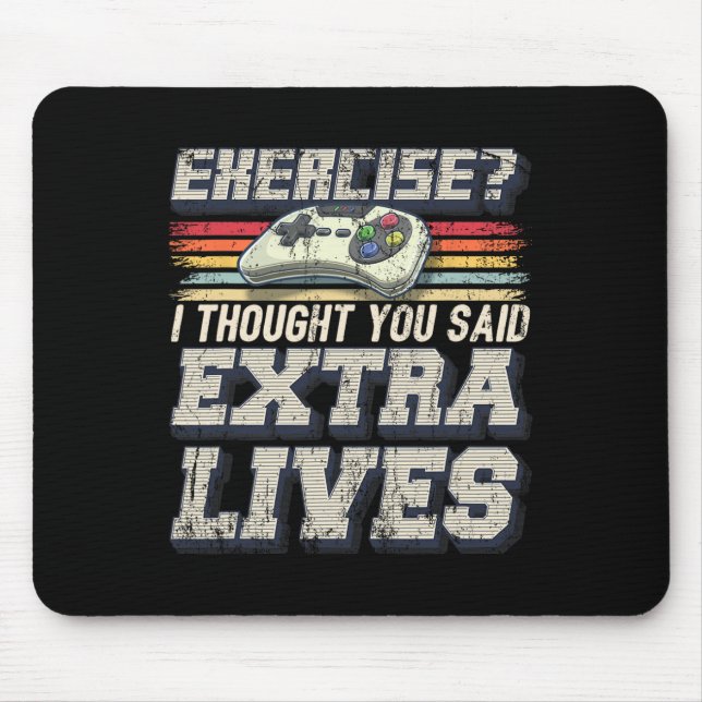 Extra Lives Funny Video Game Controller Retro Game Mouse Pad (Front)