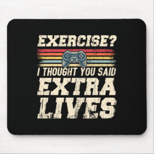 Extra Lives Funny Video Game Controller Retro Game Mouse Pad