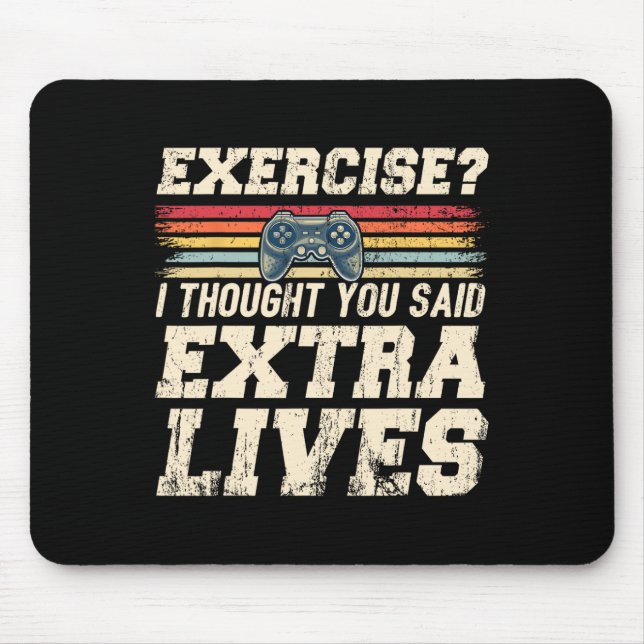Extra Lives Funny Video Game Controller Retro Game Mouse Pad (Front)