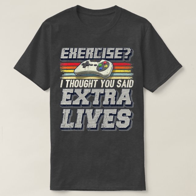 Extra Lives Funny Video Game Controller Retro  T-Shirt (Design Front)