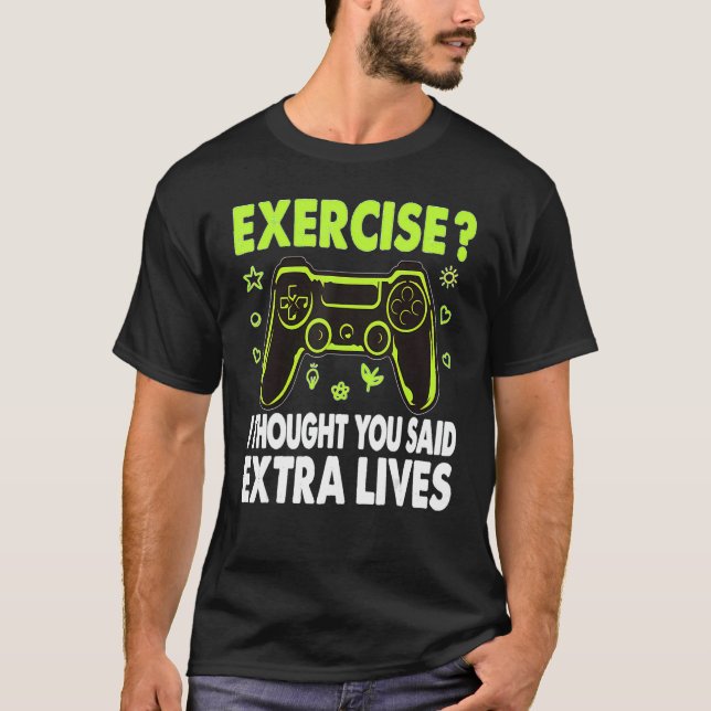 Extra Lives Video Game Controller Gamer Boys T-Shirt (Front)