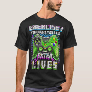 Extra Lives Video Game Controller Retro Gamer Boy T-Shirt