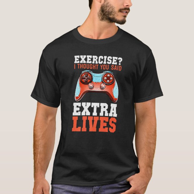 Extra Lives Video Game Controller Retro Gamer Boys T-Shirt (Front)