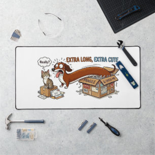 Extra Long Extra Cute Dachshund Desk Mat