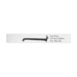 Extra long Reindeer Dachshund Silhouette Wrap Around Label