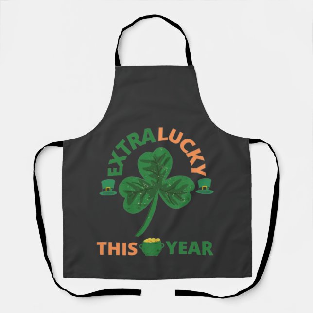 Extra lucky irish this year funny  apron (Front)