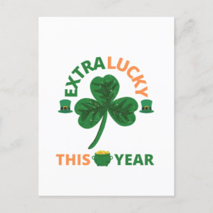Extra lucky irish this year funny postcard