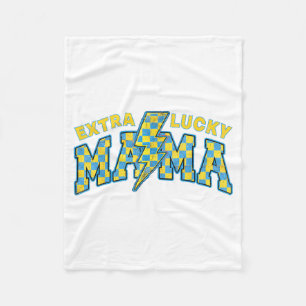 Extra Lucky Mama Down Syndrome Mum Son Daughter Fleece Blanket