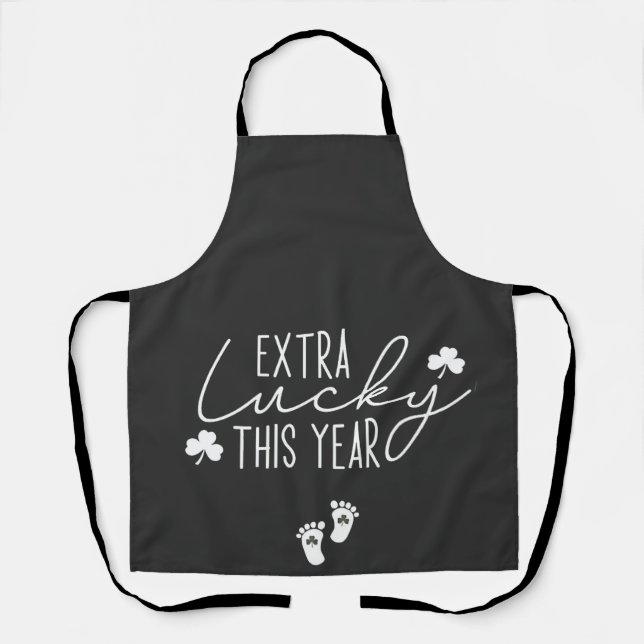 Extra Lucky This Year Pregnancy St Patrick Lucky  Apron (Front)