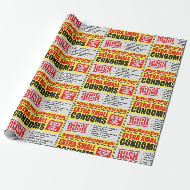 EXTRA SMALL CONDOMS WRAPPING PAPER (Unrolled)