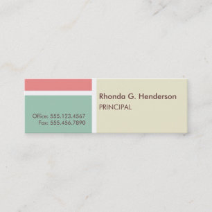 Extra small modern colour block beige professional mini business card