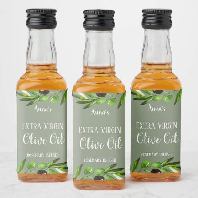 Extra Virgin Olive Oil Bottle Rustic Product Label (Bottles)