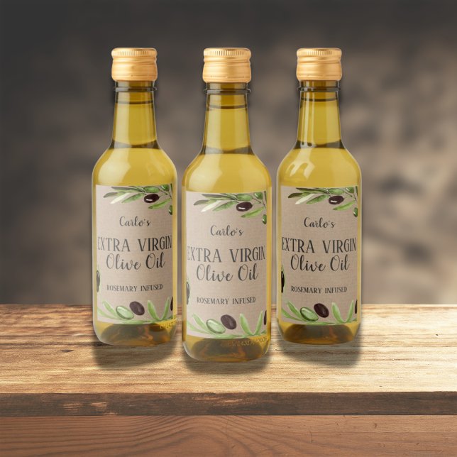 Extra Virgin Olive Oil Bottle Rustic Product Label (Virgin Olive Oil Bottle Modern Rustic Product Square Sticker)