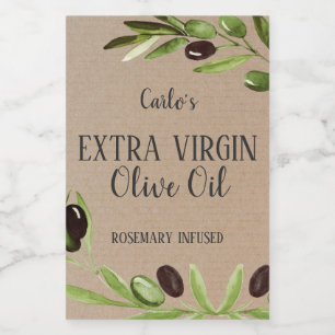Extra Virgin Olive Oil Bottle Rustic Product Label