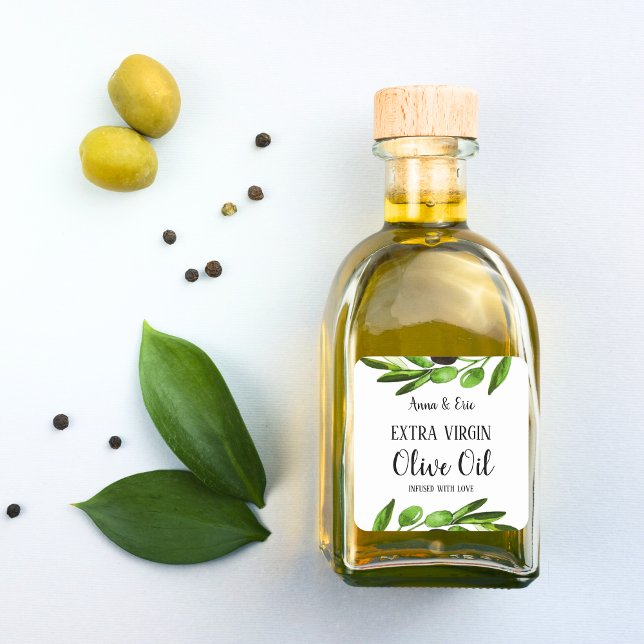 Extra Virgin Olive Oil Elegant Modern Wedding Square Sticker (Extra Virgin Olive Oil Elegant Modern Wedding Square Sticker
)