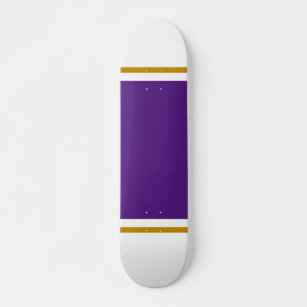 Extra Wide Royal Purple Center Pinstripes On White Skateboard