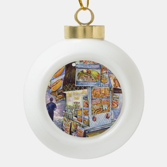Extraordinary Artistic Workload Ceramic Ball Christmas Ornament (Front)
