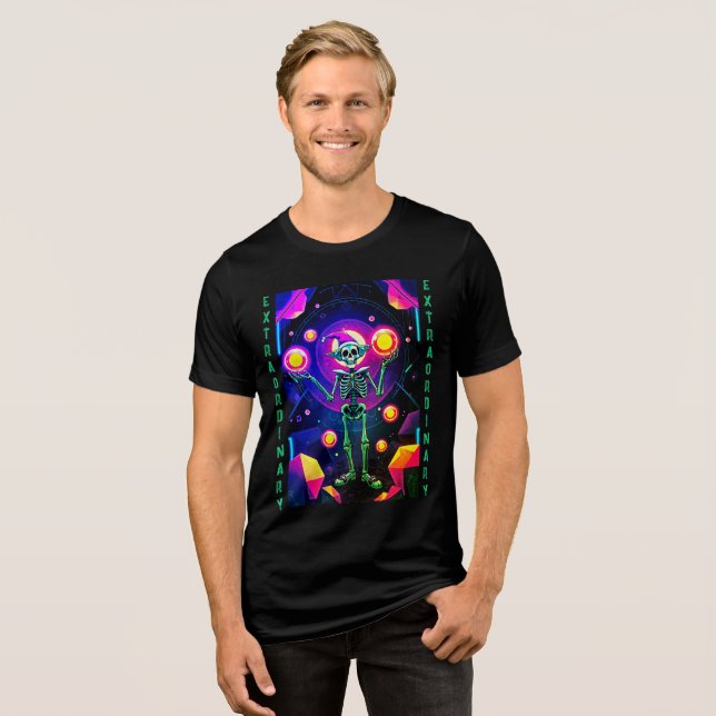 Extraordinary Skeleton Clown Tri-Blend Shirt (Front Full)