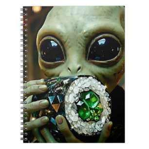 Extraterrestrial Alien and Crystalline Sushi Notebook