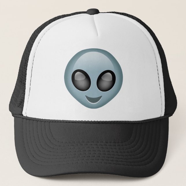 Extraterrestrial Alien Emoji Trucker Hat (Front)