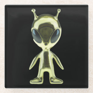 Extraterrestrial Alien Metallic Glass Coaster
