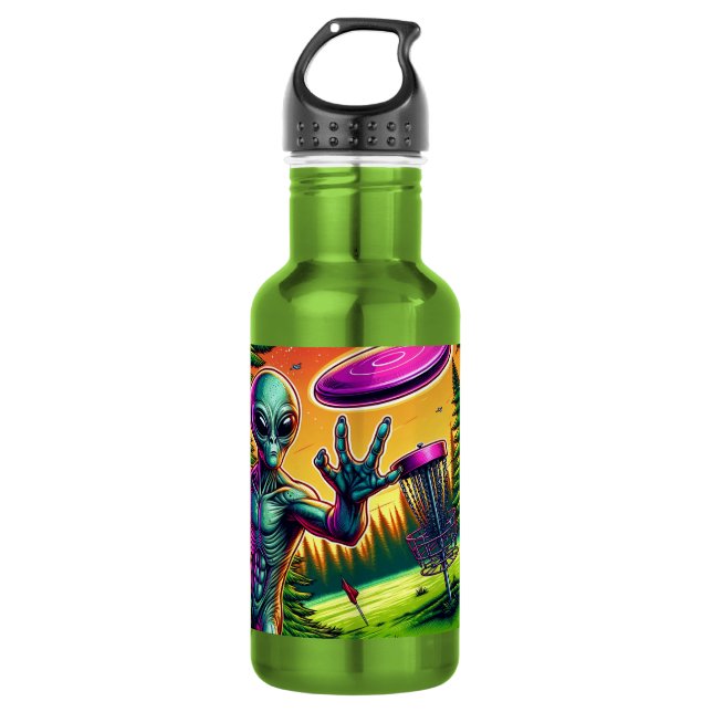 Extraterrestrial and Flying Disc Golf Saucer 532 Ml Water Bottle (Front)