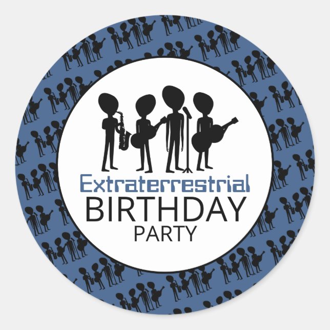 Extraterrestrial Band, Birthday Classic Round Sticker (Front)