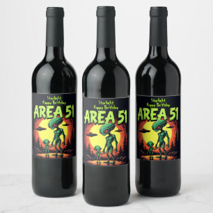 Extraterrestrial Beings Appear Near Area 51 Wine Label