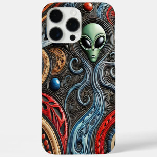 Extraterrestrial Encounter in a Colourful Cosmos iPhone 16 Pro Max Case