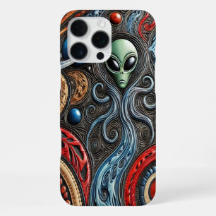Extraterrestrial Encounter in a Colourful Cosmos iPhone 16 Pro Max Case