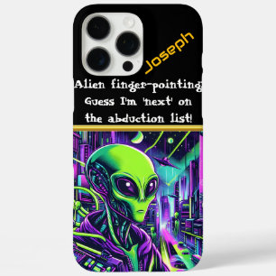 Extraterrestrial figure stands illuminated iPhone 16 pro max case