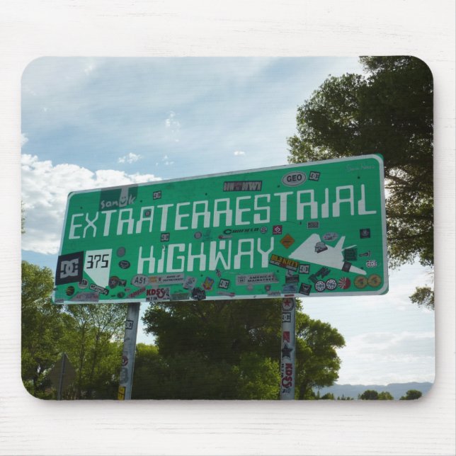 Extraterrestrial Highway Sign, Rachel, Nevada Mouse Pad (Front)
