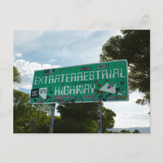 Extraterrestrial Highway Sign, Rachel Nevada Postcard (Front)